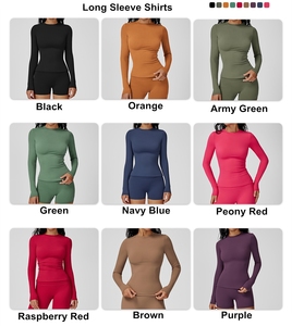 Sunquest Áo tập gym dài tay cho nữ áo thun thể thao vừa vặn thon gọn cổ tròn áo yoga co giãn mềm mại kiểu phương thức thoáng khí - Product Image 3