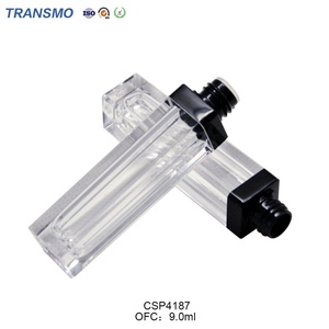 Tube de brillant à lèvres carré vide de 9 ml en gros, personnalisable avec étiquette privée et applicateur brosse - Product Image 4