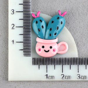 Oem Odmラブリーサボテンフラットバック樹脂ピース携帯ケースヘア装飾アクセサリー - Product Image 4