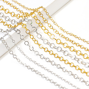 Square <b>Wire</b> O Link Chain | 18k Gold Plated Stainless Steel Pressed Round Link Chain for DIY Necklace & Bracelet Making - Product Image 1