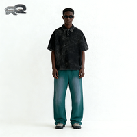 Pantalon de survêtement homme OEM sur mesure, style vintage délavé et vieilli, coupe ample à jambe large, taille élastique, décontracté et décontracté pour le streetwear