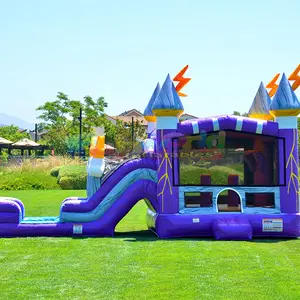 Commercial air jump outdoor bouncer bouncy waterslide inflatable slide combo white unisex wheel sports bounce house