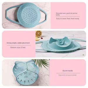 Food Grade Silicone Plastic Kitchen <b>Steamer</b> Non-Stick Binaural Steamed Bread <b>Steamer</b> Breathable New Kitchen Accessory - Product Image 4