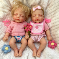 Boneka Silikon Reborn Menawan Ukuran Kecil 12 inci, Mainan Bayi Tidur, Mainan Interaktif untuk Anak