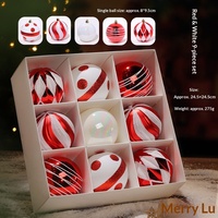 Vente en gros d'usine, pendentifs de boules de Noël miniatures de luxe sur mesure, ensemble de 9 pièces, décorations suspendues, arrangements pour scènes photographiques