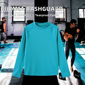 เสื้อรัดกล้ามเนื้อแขนยาวสำหรับเด็กผู้ชาย BJJ MMA ระบายอากาศได้ดี UPF50+ กันน้ำ ผ้าสแปนเด็กซ์ ป้องกันการฉีกขาด สำหรับการฝึกซ้อมแบบ No-Gi Grappling และ Sparring - Product Image 2