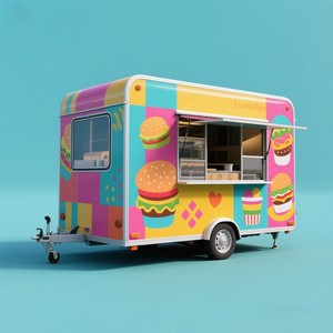 China Multi-functional Halal Food Trailer for Snack Food Ice Cream Chips Vending Stainless Steel Construction Outdoor Street Use - Product Image 2
