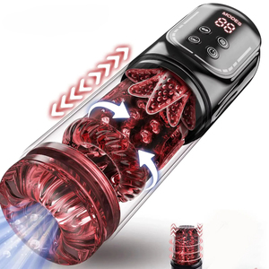 Automatische Schub rotation Männlicher Mastur bator Saugen Lecken LCD Vakuum Penis pumpe Wasser SPA Real Pocket Pussy Sexspielzeug für Männer - Product Image 1