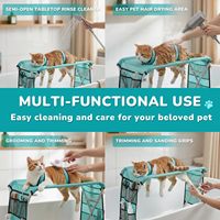 Hamac de toilettage moderne pour animaux de compagnie, support en alliage d'aluminium robuste et pliable, sans besoin de crochet, pour chiens et chats âgés (30 lb)