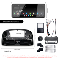 Radio Mobil Android 13 12,3 Inci untuk Toyota Prado 2003-2009 8-Core 4G Stereo Mobil GPS Navigasi Pemutar Multimedia Carplay ADAS