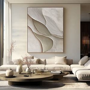 Pintura al Óleo Abstracta Texturizada Enmarcada, Arte Mural Pintado a Mano para Vestíbulo de Hotel de Alta Gama, Decoración Moderna para el Hogar - Product Image 1