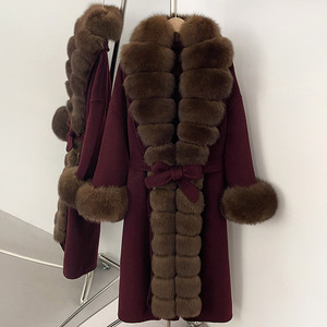 Jancoco <span class=keywords><strong>donna</strong></span> inverno cappotto in vera lana <span class=keywords><strong>con</strong></span> cintura <span class=keywords><strong>Trench</strong></span> di lana da <span class=keywords><strong>donna</strong></span> cappotto di lana <span class=keywords><strong>con</strong></span> <span class=keywords><strong>cappuccio</strong></span> e polsino <span class=keywords><strong>con</strong></span> collo di pelliccia di volpe - Product Image 3