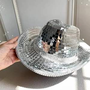 Mode boule Cowboy chapeau Concert <span class=keywords><strong>Discothèque</strong></span> miroir brillant à la main Sequin fête chapeau adulte Disco Cowboy chapeaux - Product Image 3