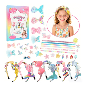 Sparkling Hairband Making Kit Kids Unicorn <b>Rainbow</b> <b>Sequin</b> Bow Satin Trim Birthday Party Gift Bundle Toy Pack Supplies - Product Image 1