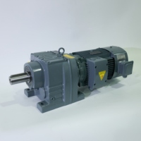 Moteur à engrenages hélicoïdaux en ligne série R, petite boîte de vitesses à dents rigides, réducteur de vitesse coaxial pour convoyeur, ventilateur, compresseur de papier