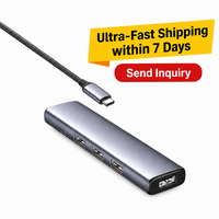 Adaptador Multipuerto Universal USB C Hub, Transferencia de Datos de 5 Gbps, 4K VGA, Gigabit Ethernet, PD 100 W para MacBook Pro Air
