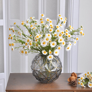Fiori Artificiali Gialli a 13 Teste di <span class=keywords><strong>Margherite</strong></span> Mini (Crisantemi Selvatici) 60CM, Fiori Finti Rustici per Soggiorno, B&B, Decorazioni Matrimoniali - Product Image 3