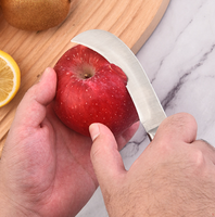 SK5 RVS Fruitmes Gebogen Lemmet Klein Mes voor Fruitwinkels
