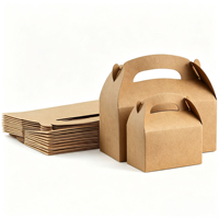Boîte à gâteau en papier portable personnalisable avec poignée, couleurs assorties, pour biscuits, bonbons, gâteaux au fromage