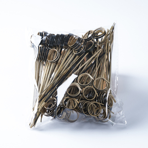 Fábrica al por mayor negro 12 centímetros anillo de dedo cuerda bastón de caramelo palos cóctel fiesta palos decoración de frutas palos de bambú - Product Image 6