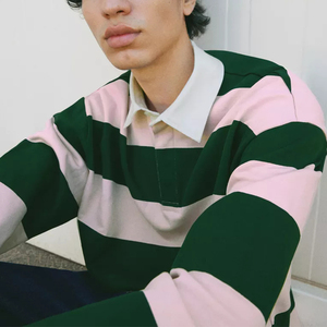 <span class=keywords><strong>Felpa</strong></span> da Rugby <span class=keywords><strong>a</strong></span> manica lunga in cotone 100% oversize, nuovo Design, <span class=keywords><strong>Polo</strong></span> da uomo in maglia peluche <span class=keywords><strong>a</strong></span> righe - Product Image 2