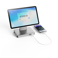 Tablette Android industrielle de vente au détail avec paiement NFC frontal, appareil POS multi-interface, station d'accueil détachable, tablette informatique compatible NFC