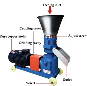 Tolcat farming pelletizer household small 220V fish chicken pig poultry animal feed pellet processing machines