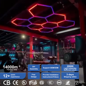 Iluminación <span class=keywords><strong>únic</strong></span>a y elegante Diy ensamblada Rgb Hexagon Lighting Nightclub Gym Luces decorativas - Product Image 1