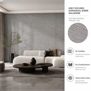 Papel Tapiz de Vinilo PVC Minimalista Moderno, Resistente al Fuego, Impermeable, Antihumedad, Textura Tejida Sutil, Fácil de Limpiar, 1 Año de Garantía - Product Image 1