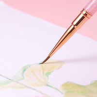 Pinceau Liner à Ongles en Kolinsky en Gros, Manche en Bois de Santal, pour Dessin de Rayures Fines, Peinture, Stylo de Peinture, Vernis Gel, Pinceaux d'Art Aquarelle