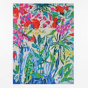 Peinture sur toile naturelle avec cadre bleu 105x140cm épaisseur 5cm - Product Image 1