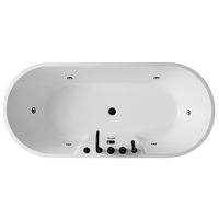 Baignoire à remous en acrylique contemporaine avec robinet, drain et design carré pour salle de bain