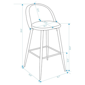 Mobilier moderne Salle à manger Restaurant Petit-déjeuner Comptoir de <span class=keywords><strong>cuisine</strong></span> Tabouret de bar haut en similicuir - Product Image 3