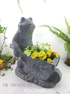 カエル装飾セラミック像漫画動物彫刻金型庭の樹脂花モデルクラフト置物アートテーマ - Product Image 6