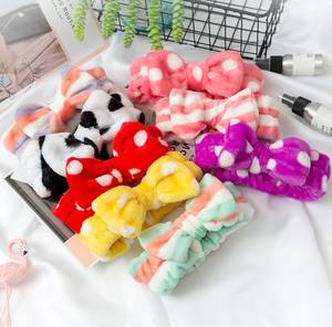 أربطة شعر للنساء, أربطة شعر من القطيفة مصنوعة من الصوف لغسل الوجه وقوس للماكياج - Product Image 3