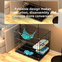 Nouveau produit en gros luxe trois couches pliable moderne chat Villa espace libre métal chat Cage cadre d'escalade solide motif chat