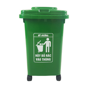 Poubelle en plastique de grande capacité avec roues et couvercle, conception robuste idéale pour la gestion des déchets extérieurs ou industriels - Product Image 4