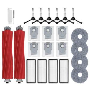 Roborock Qrevo S/Qrevo <span class=keywords><strong>Plus</strong></span>/Qrevo <span class=keywords><strong>Pro</strong></span> Robot Aspirateur <span class=keywords><strong>2</strong></span> Brosses Principales 4 Lingettes de Nettoyage 6 Brosses Latérales 4 Filtres HEPA 6 Sacs à Poussière 1 Voiture - Product Image 1