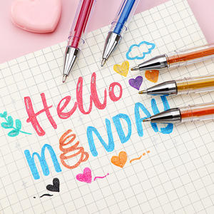 Juego de 12/24 Bolígrafos de Gel de Tinta de Plástico con Purpurina Metálica Pastel Neón para Oficina, Escuela, Arte y Dibujo - Product Image 3