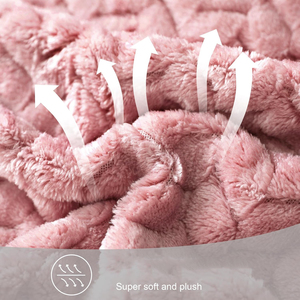 Manta de Felpa Rosa de 50x70 Pulgadas, Suave, Acogedora, Ligera, Ecológica, Antipelusas, Portátil, <span class=keywords><strong>para</strong></span> Todas las Estaciones - Product Image 2