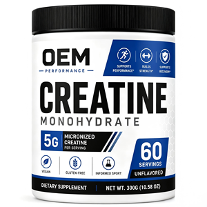 Créatine monohydrate en poudre OEM ODM, HACCP ISO22000, 60 portions, 300g, sans saveur - Product Image 1