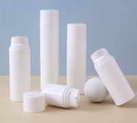 Bouteille de pompe sans air de 50ml en plastique de sérum blanc vide de luxe 150ml 120ml 30ml 80ml bouteille de pompe sans air 100 ml à vendre 0.5cc