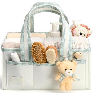 Organizador de Pañales con Asa, Cesta de Regalo para Baby Shower, Bolsa Organizadora de Almacenamiento para Guardería, Organizador de Pañales para Coche de Recién Nacido - Product Image 1