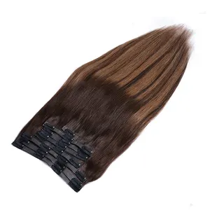 Haohao Fournisseur de cheveux Vente en gros Épais Invisible PU Clip Extension de cheveux Raw Blonde Seamless Clip dans les extensions de cheveux