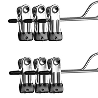 Organisateur de placard 4 niveaux peu encombrant avec pinces réglables et cintres métalliques brillants pour jupes et jeans