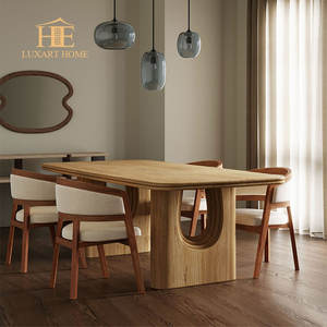 Ensemble de <span class=keywords><strong>table</strong></span> à manger de luxe moderne nouveauté <span class=keywords><strong>table</strong></span> à manger <span class=keywords><strong>rectangulaire</strong></span> en bois de chêne massif extensible pour 10 <span class=keywords><strong>personnes</strong></span> pour un usage en appartement - Product Image 2