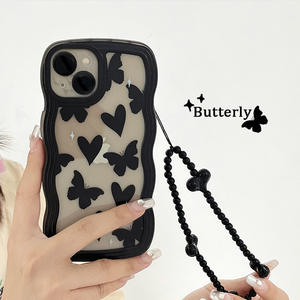 เคสโทรศัพท์มือถือกระจก TPU ลายผีเสื้อสุดหรูสำหรับ <span class=keywords><strong>iPhone</strong></span> 15 14 13 12 <span class=keywords><strong>11</strong></span> PRO MAX ขอบหยักกันกระแทกทำ<span class=keywords><strong>จาก</strong></span>พีซี - Product Image 6