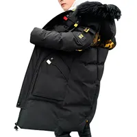 OEM Pria Musim Dingin Empuk Empuk Jaket Tebal Hangat Tahan Angin Jaket Hooded Musim Dingin Lebih Tahan Dr Mantel