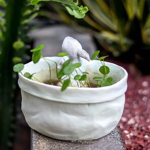 Personnalisé Mignon Lapin Planteur Pots Animal Succulent Planteur Décor Pots De Jardin En Forme De Statue Balcon Patio Lapin Résine <span class=keywords><strong>Pot</strong></span> De Fleur - Product Image 3