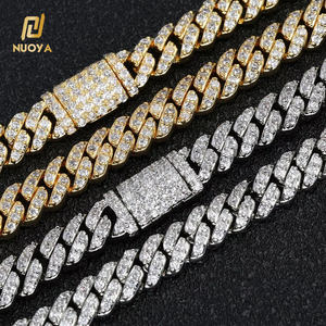 Colar de Corrente Cubana Miami de <span class=keywords><strong>6mm</strong></span> em Prata para Homens, Corrente Cubana com Zircônias Cravejadas em Linha Única - Product Image 2